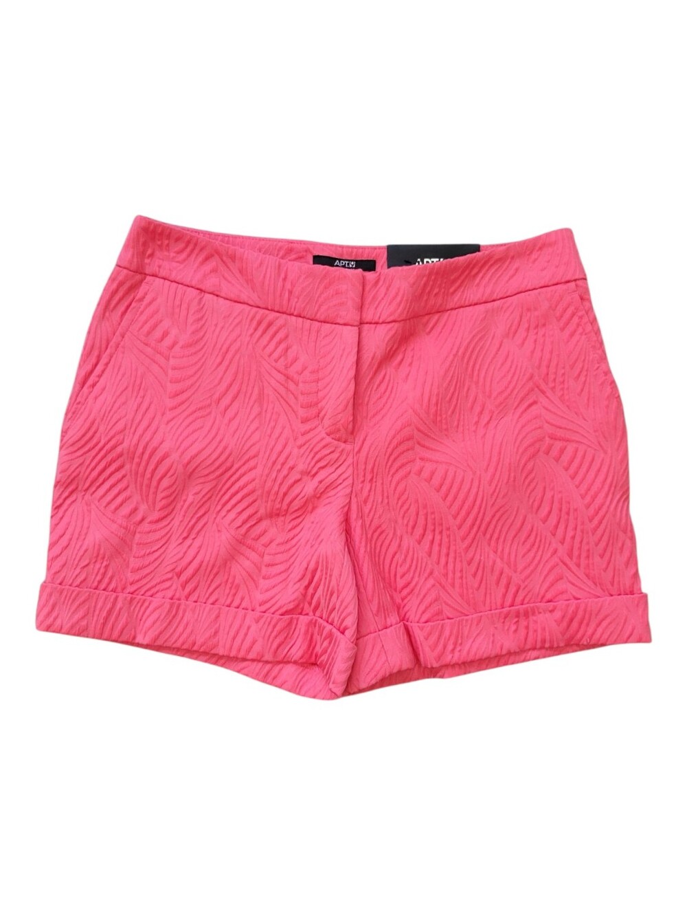 NWT Apt. 9 Modern Fit City Shorts Jacquard Texture Coral Pink Cuffed Coastal 2